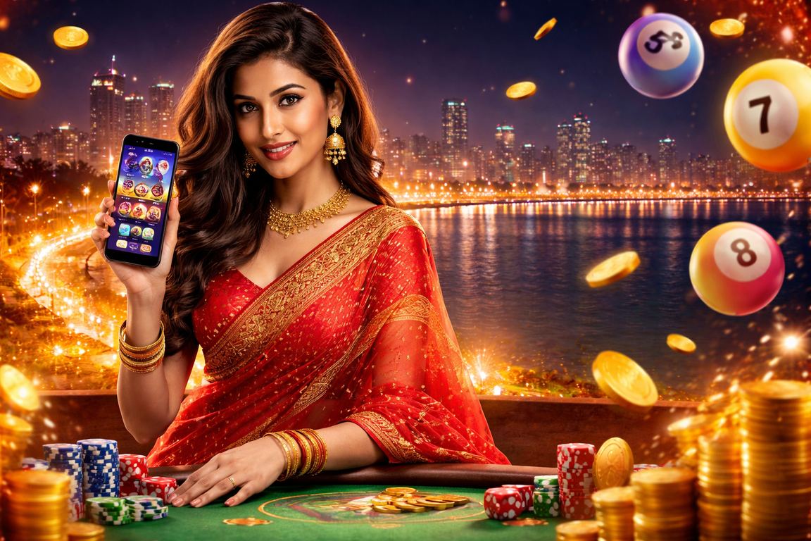 Lady in saree playing lottery in Mumbai Marine Drive